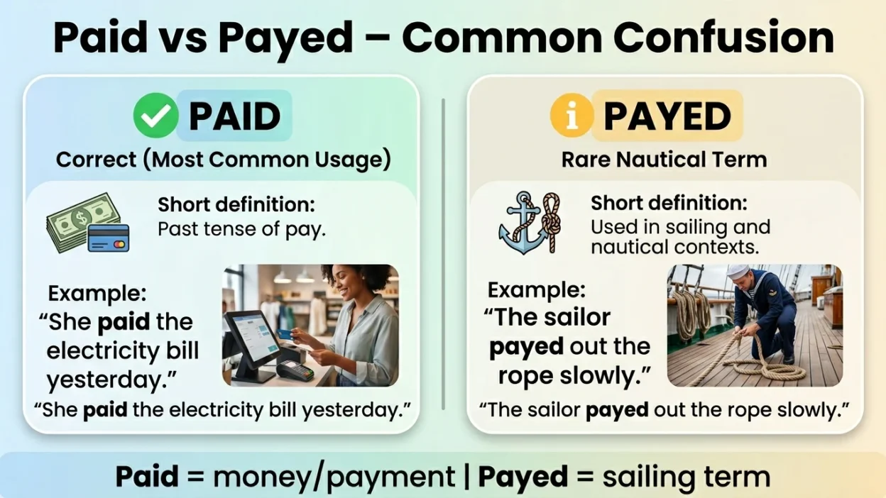 Paid vs Payed