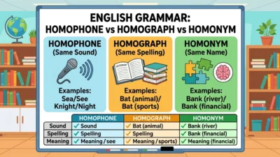 Homophone vs Homograph vs Homonym