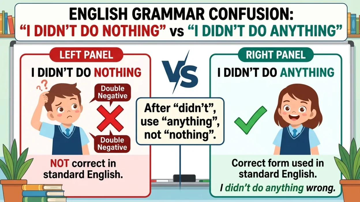 I Didn’t Do Nothing or I Didn’t Do Anything